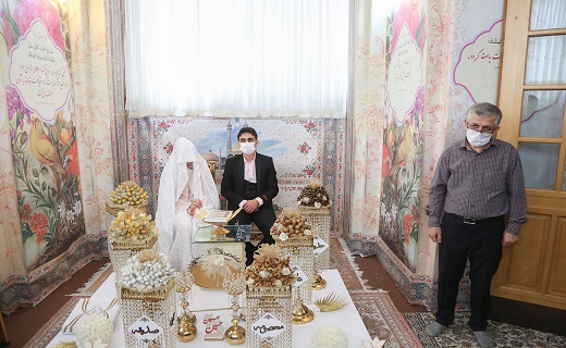 پیوند آسمانی ۲۰۲ زوج جوان در اتاق عقد حرم مطهر بانوی کرامت